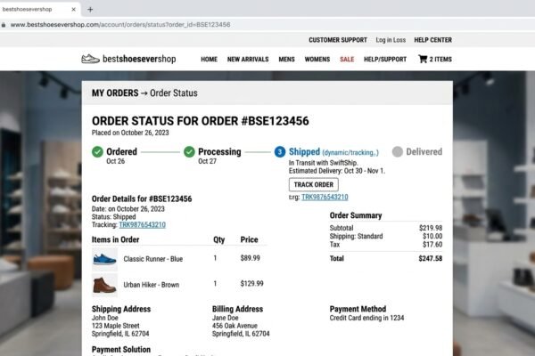 BestShoeSeverShop Order Status